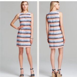 Shoshanna Neon Tweed Striped Sheath Dress Size 4